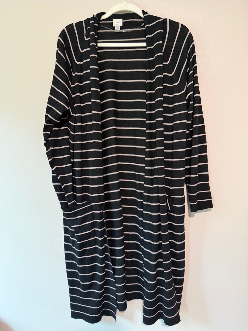 a new day Black and Tan Stripe Open-Front Duster